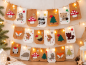 Preview: Handgemachter Adventskalender mit Waldtieren – 24 Papiertüten in Weiß & Braun