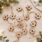 Preview: 10er Set Holzsterne zum Aufhängen – Natur 5cm mit Sternmotiv