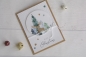 Preview: Handgemachte Weihnachtskarte Wald Hirsch