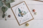 Preview: Handgemachte Weihnachtskarte Wald Hirsch