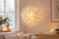 Preview: Papierstern 58 cm LED beleuchtet – großer Weihnachtsstern aus Papier, warmweiß mit Timer