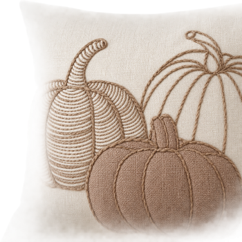 Preview: Kissenhülle mit Kürbis-Motiv – Herbstliche Dekokissenhülle 45 x 45 cm