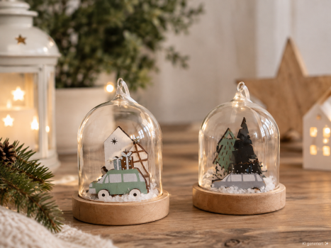 Weihnachtsdeko Glas grün 2er Set