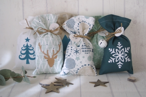 Adventskalender Säckchen eukalyptus