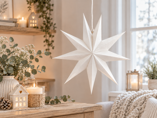 Papierstern Weiß – Weihnachtsstern aus Papier