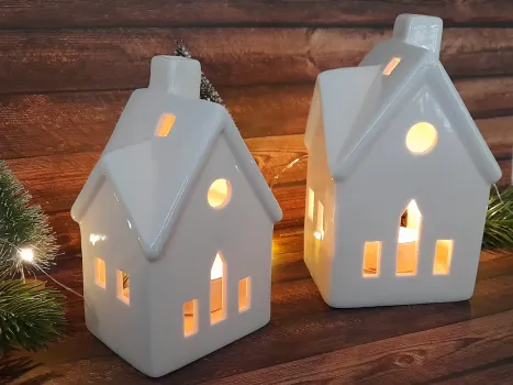 2er Set Keramik Lichthäuser