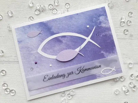 Preview: Taufeinladung Aquarell Fische