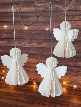 Skandinavische Papierengel 3er-Set – edle Weihnachtsdeko