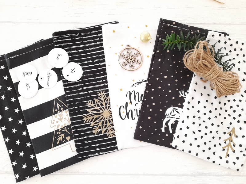 Adventskalender schwarz weiß gold