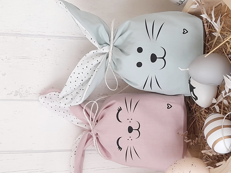 Osternest / Osterbeutel mint / rosa