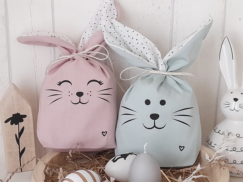 Osternest / Osterbeutel mint / rosa