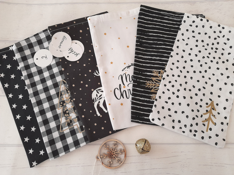 Adventskalender schwarz weiß gold