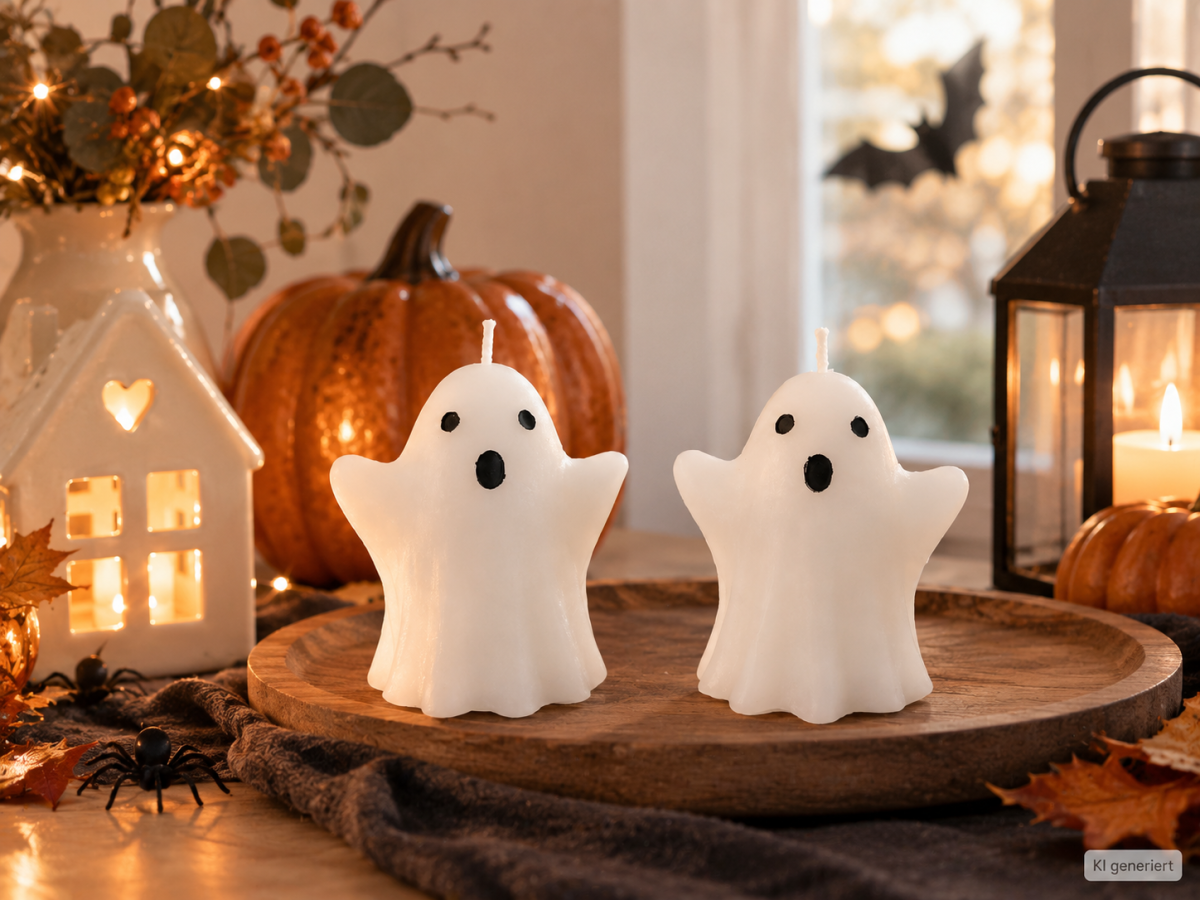 2er Set Geister-Kerzen – Halloween Kerzen – Halloween Deko