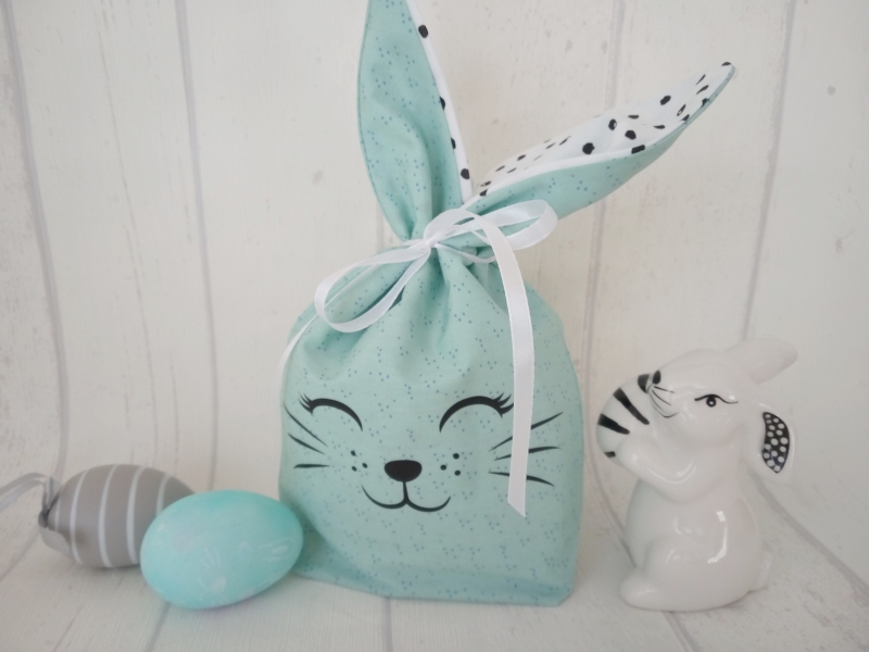 Osterkorb Hase mint schwarz