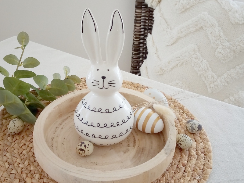 Hase schwarz weiß Kringel