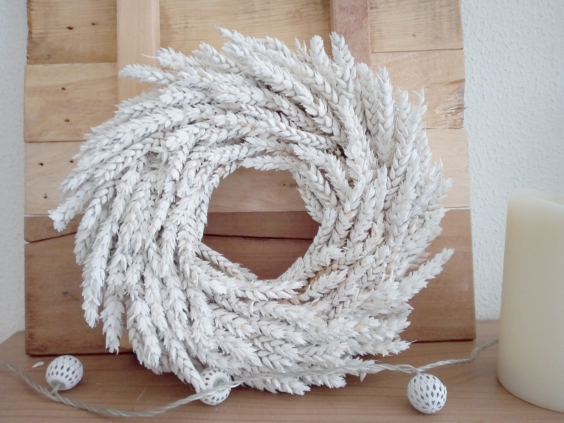 Trockenblumen Kranz Weizen