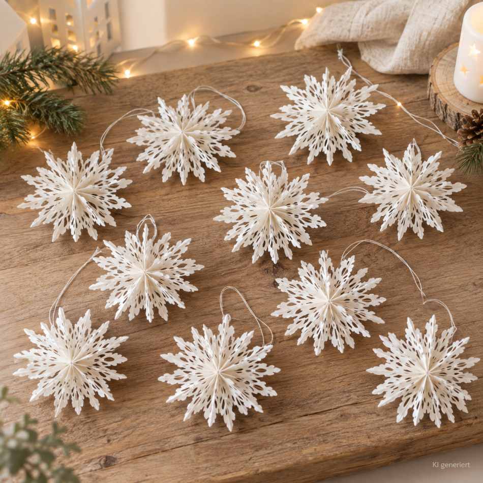 Schneeflocken Weihnachtsdeko Papier