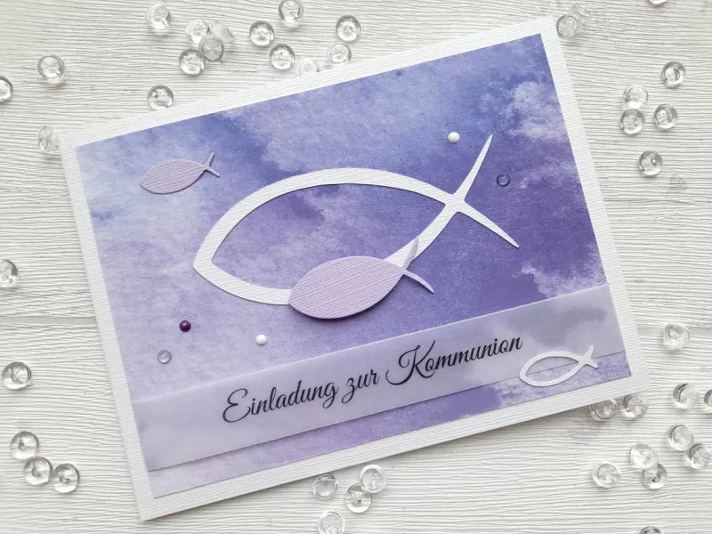 Taufeinladung Aquarell Fische