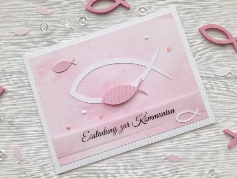 Taufeinladung Aquarell Fische