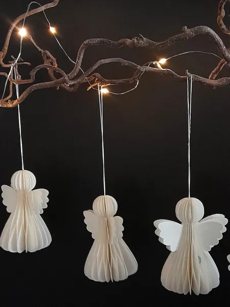Skandinavische Papierengel 3er-Set – edle Weihnachtsdeko
